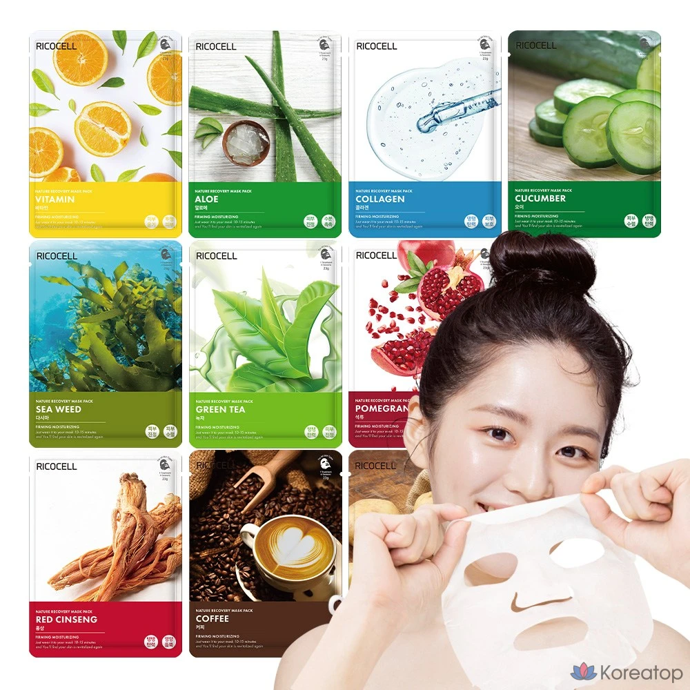 Тканевая маска для лица Ricocell 1 Day 1 Pack Moisture Soft Mask, 23 мл, 100 шт.