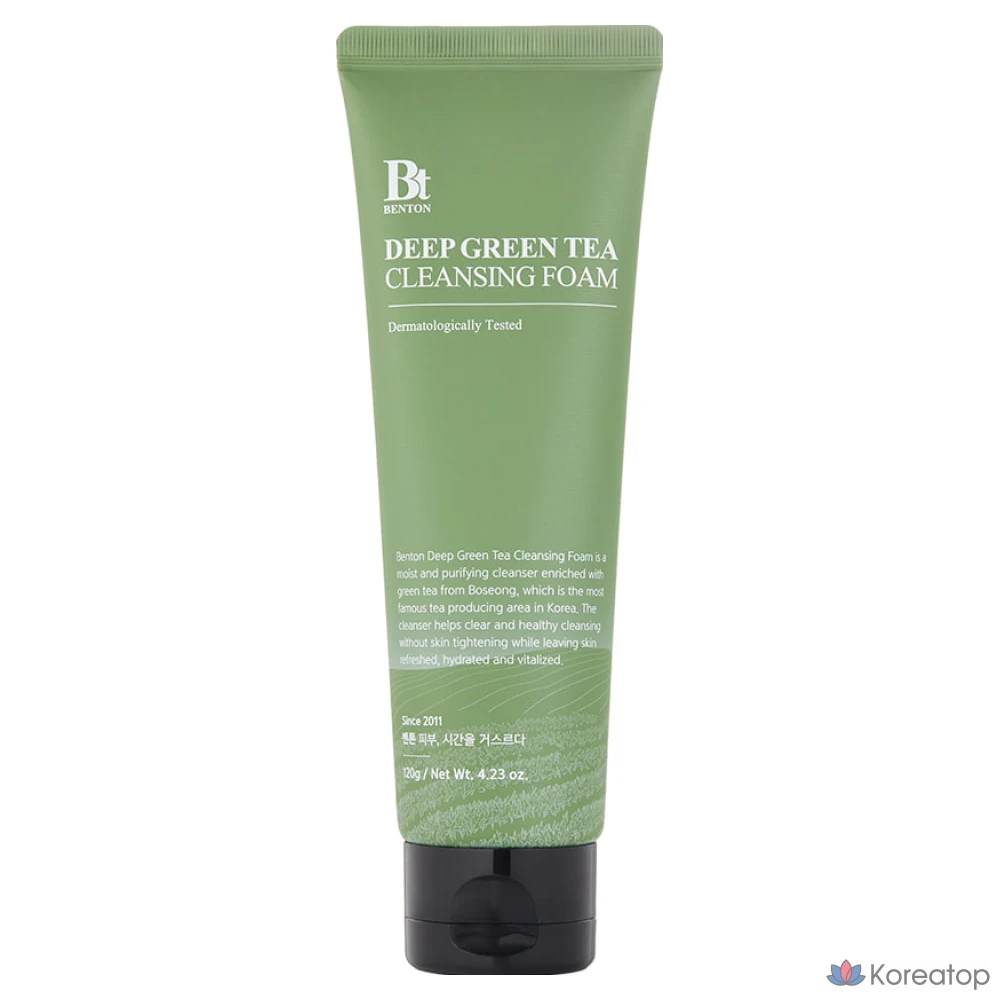 Очищающая пенка Benton Deep Green Tea Cleansing Foam, 120 г, 1 шт.