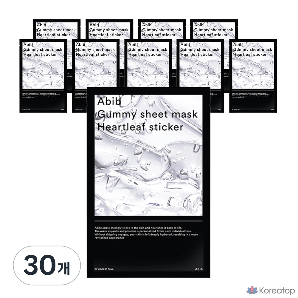 Тканевая маска для лица Abib Gum Ddakji Sheet Mask Heartleaf Sticker, 27 мл, 30 шт.