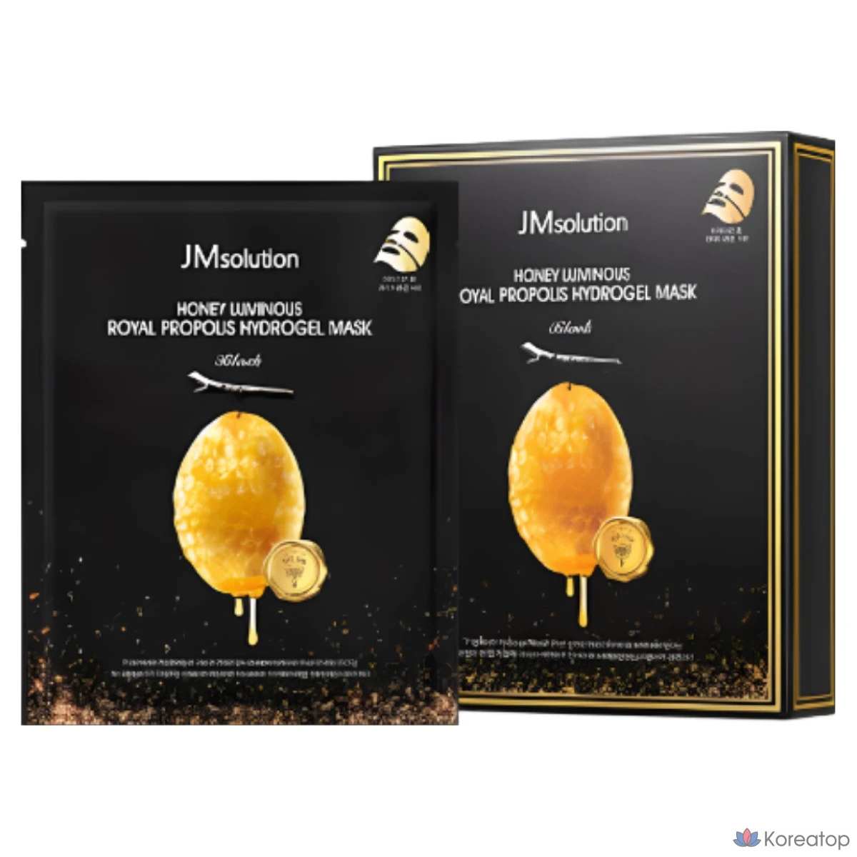 Гидрогелевая маска для лица JM Solution Honey Luminous Royal Propolis Black, 10 шт.