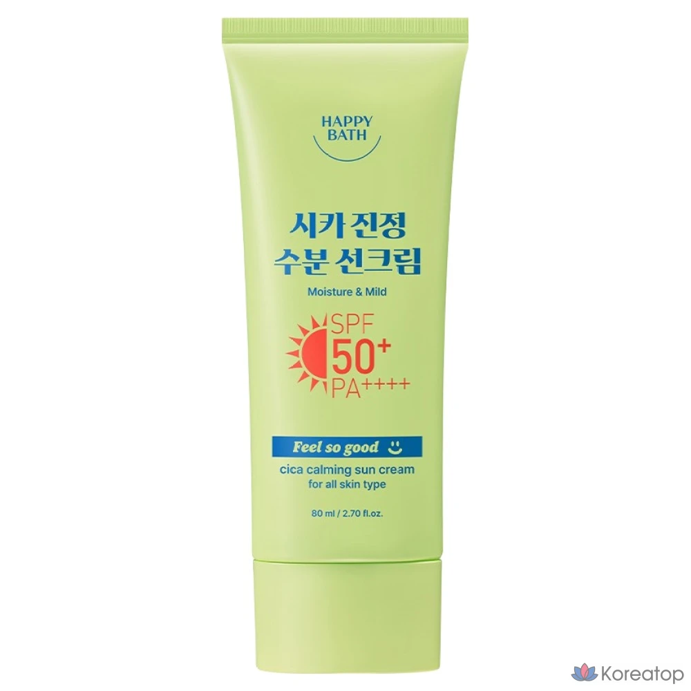 Солнцезащитный крем Happy Bath Feel So Good Cica Soothing Moisture Sun Cream SPF50+ PA++++, 80 мл, 1 шт.