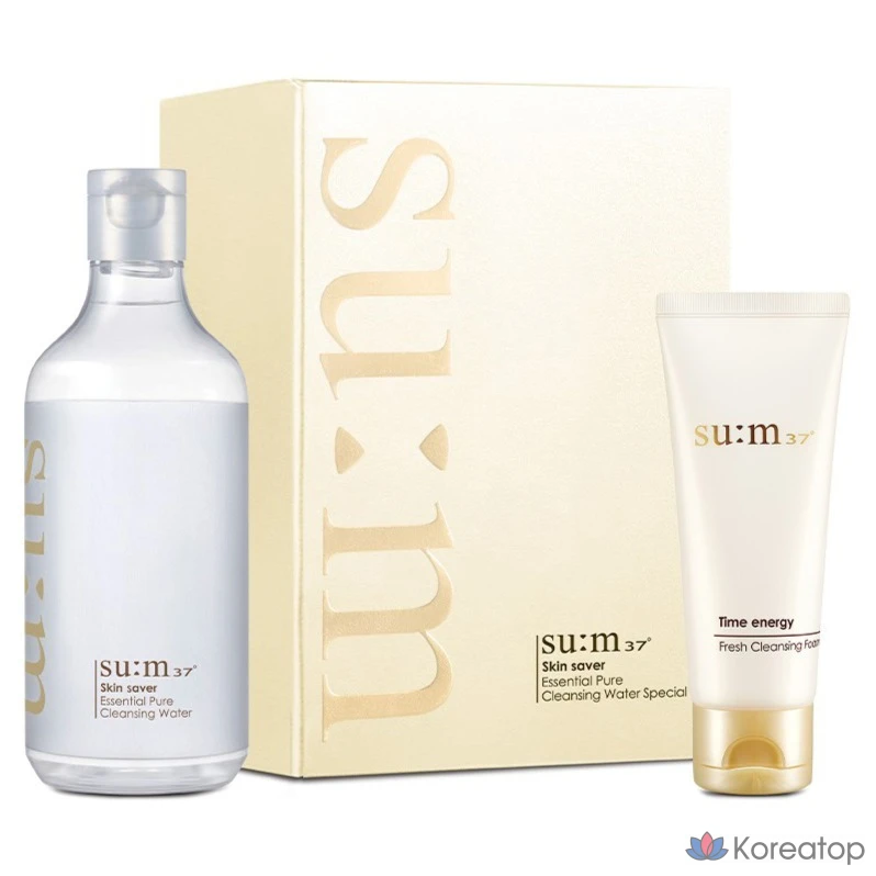Набор для ухода SU:M37 Skin Saver Essential Pure Cleansing Water 400ml + Cleansing Foam 100ml, 1 шт.