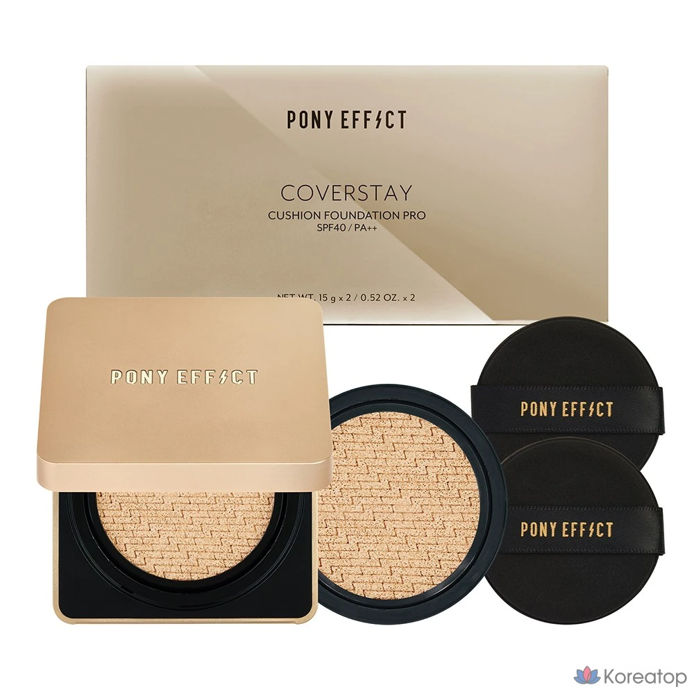 Кушон Pony Effect Coverstay Cushion Foundation PRO Set (15 г + 15 г), оттенок Nude Beige, 1 шт.