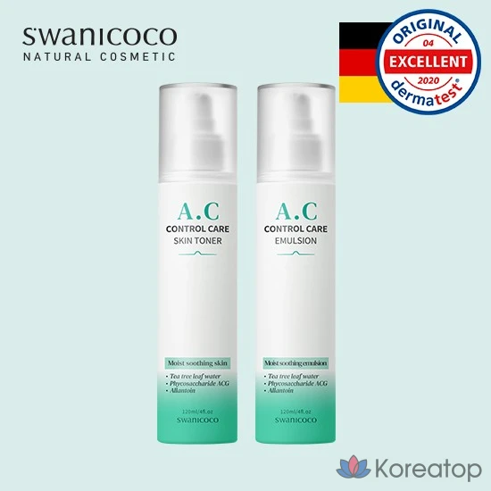 Набор для ухода Swanicoco AC Control Care 2-piece Set (Toner + Lotion), 1 шт.