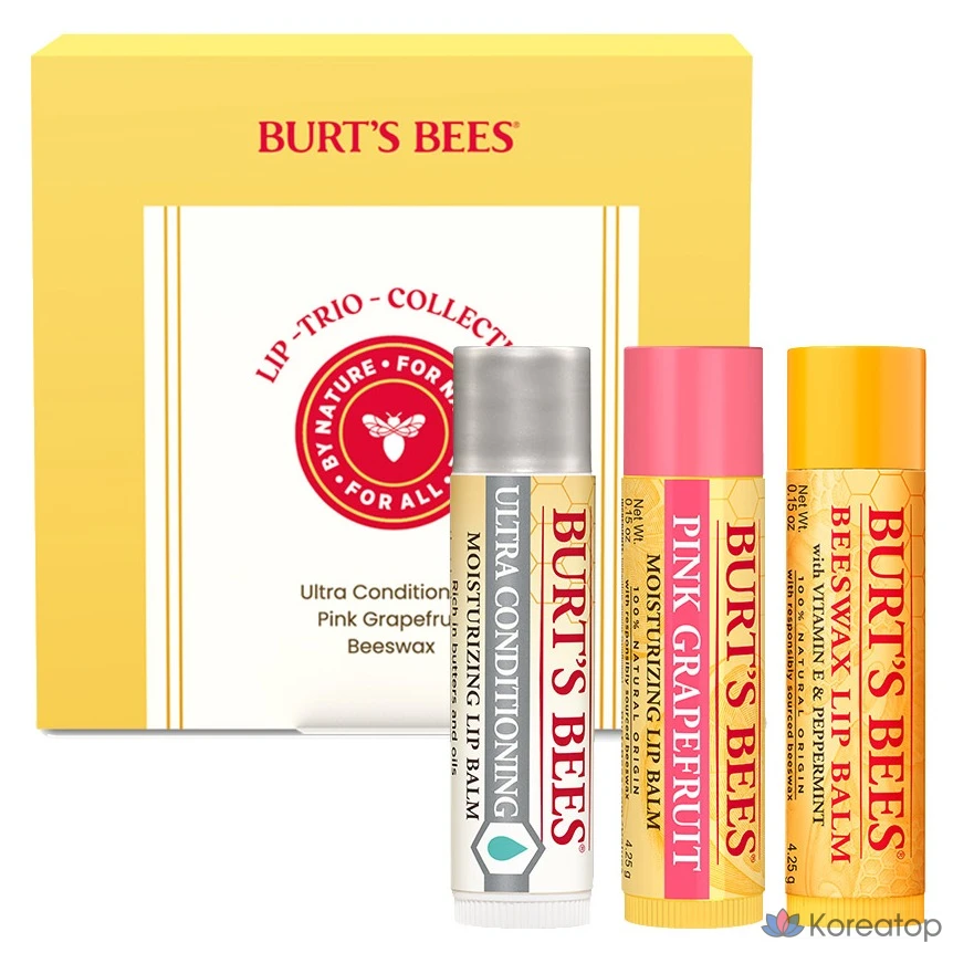Набор для ухода Burt's Bees Lip Collection 3-piece Set (Lip Balm 3 types), 1 шт.
