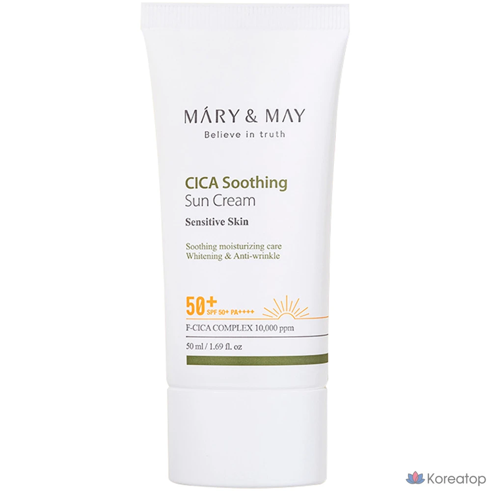 Солнцезащитный крем Mary&amp;May Cica Soothing Sun Cream SPF50+ PA++++, 50 мл, 1 шт.