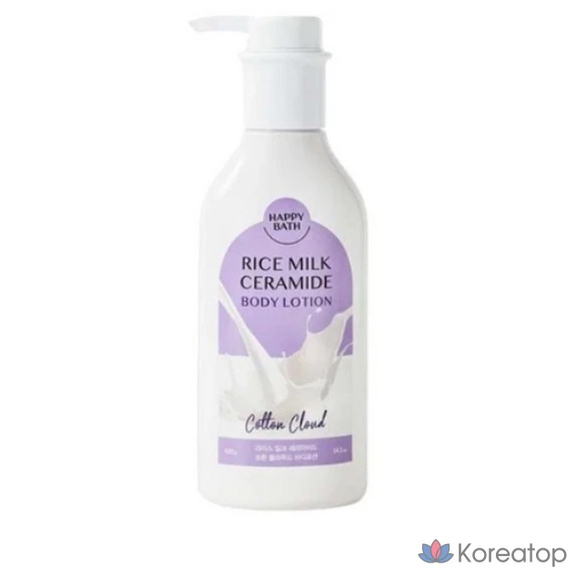 Лосьон для тела Happy Bath Rice Milk Ceramide Body Lotion, аромат Cotton Cloud, 400 г, 1 шт.