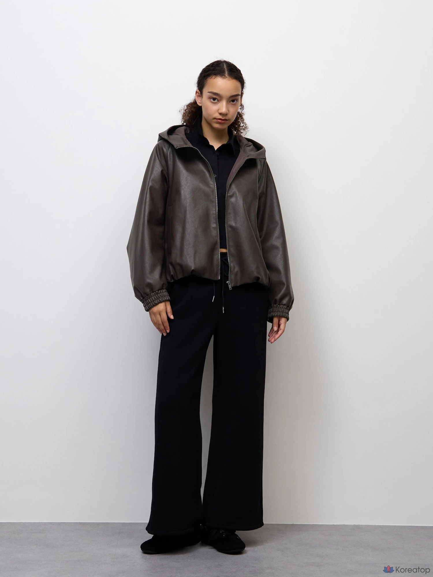 Куртка Uniqlo Fake Leather Balloon Hem, фото 2