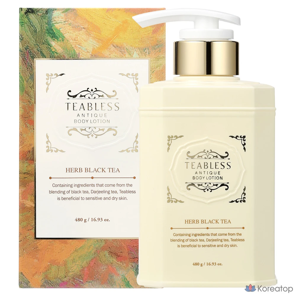 Лосьон для тела TEABLESS Antique Body Lotion Herb Black Tea, 480 г, 1 шт.