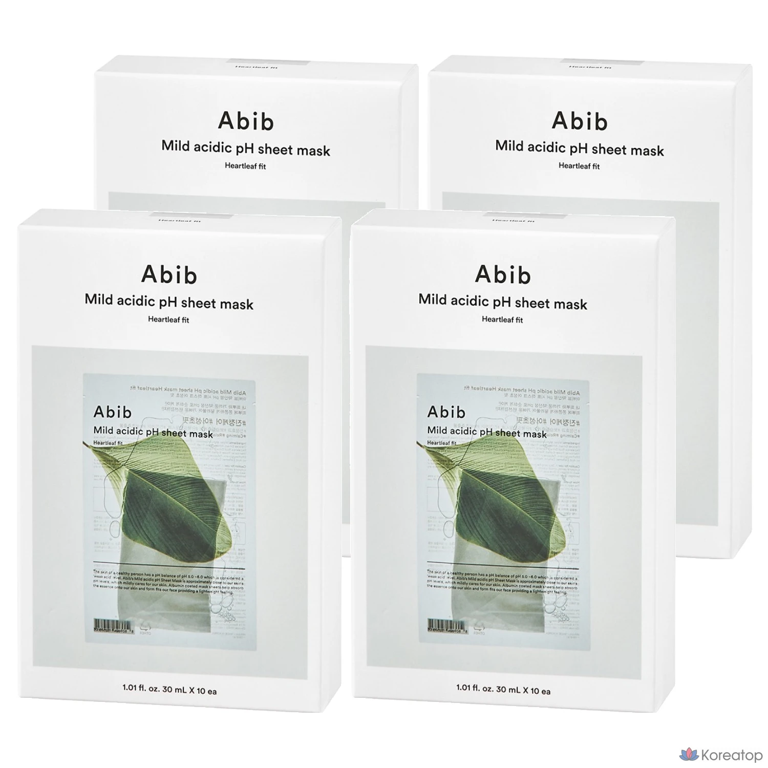 Тканевая маска для лица Abib Mild Acidic pH Sheet Mask Heartleaf Fit, 30 мл, 40 шт.
