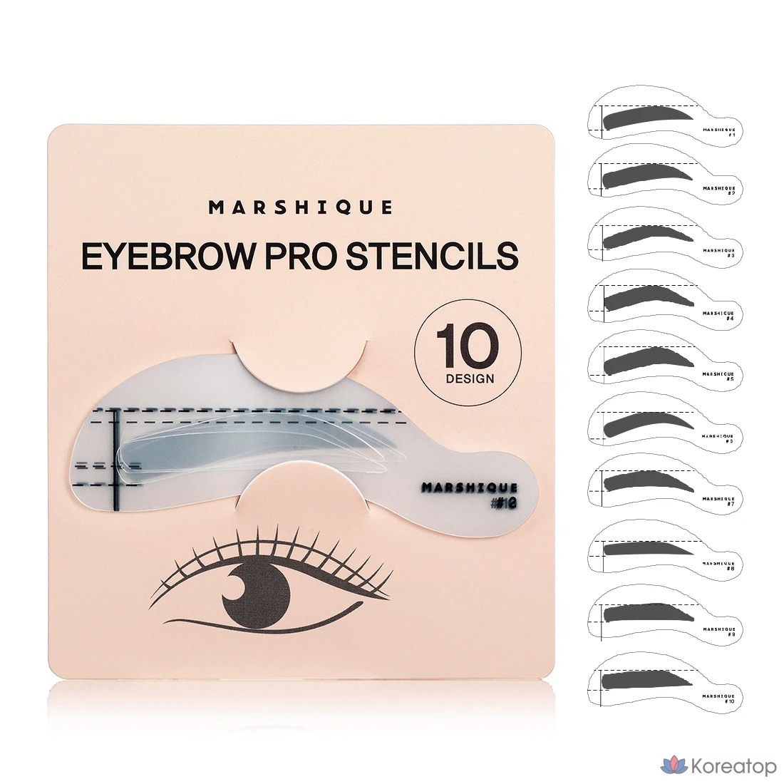 Набор для бровей Marshique Eyebrow Pro Drawing Guide Stencil, 10 шт., 1 шт.