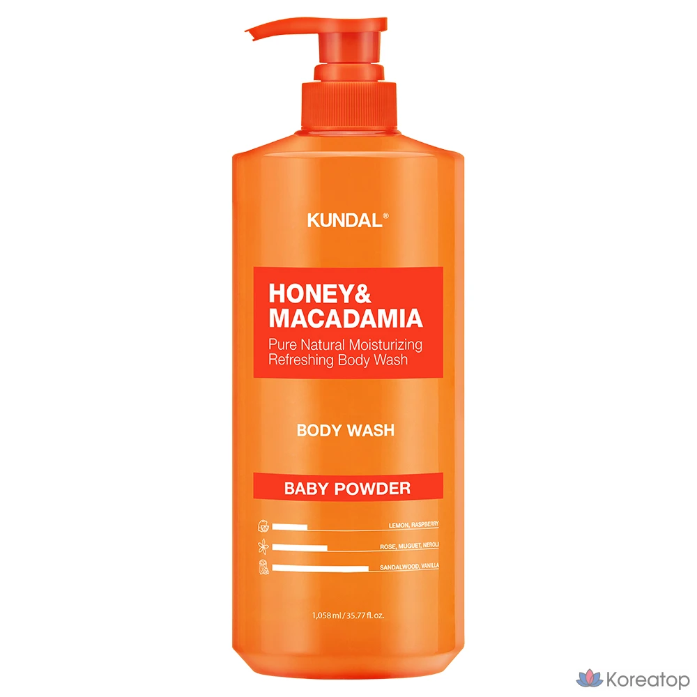 Бальзам для тела Kundal Honey & Macadamia Body Wash, аромат Baby Powder, 1.458 л, 1 шт.