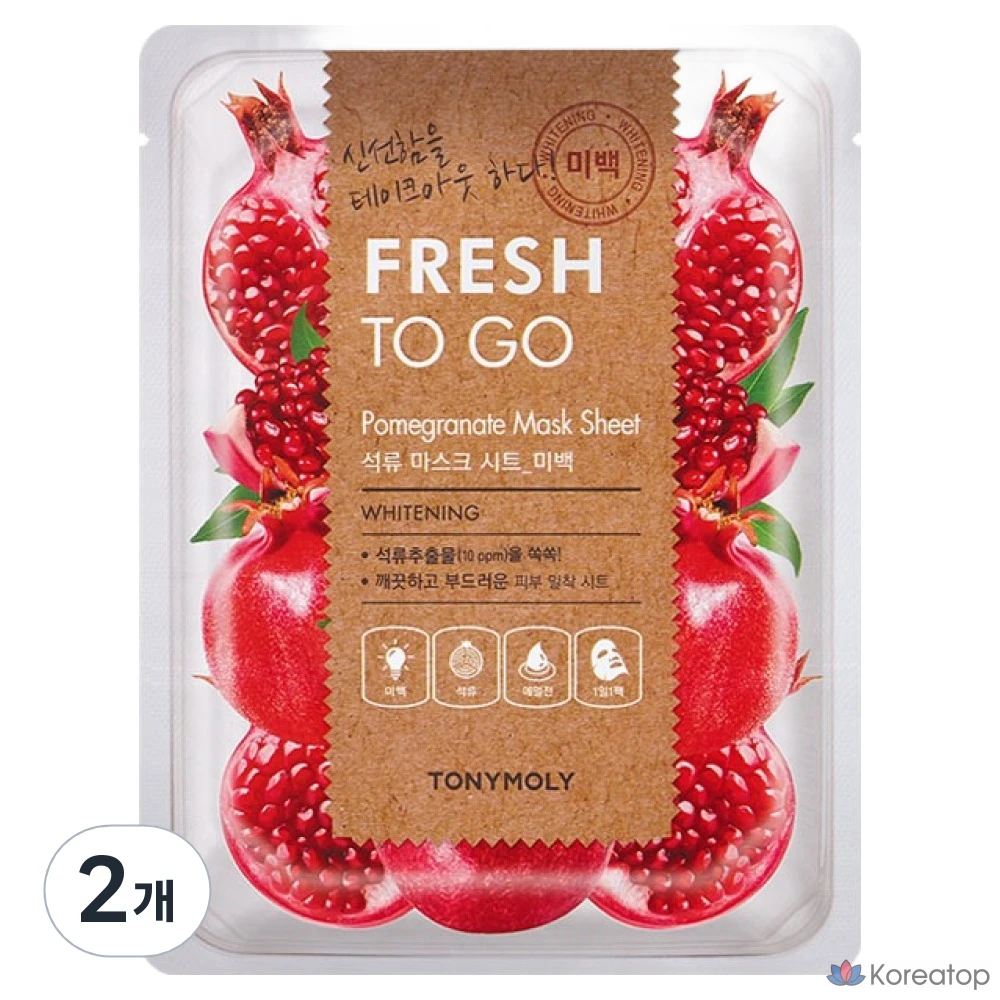 Тканевая маска для лица Tony Moly Fresh To Go Mask Sheet Pomegranate, 2 шт.