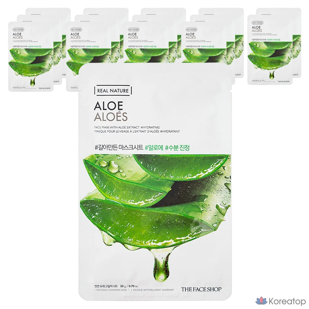 Тканевая маска для лица The Face Shop Real Nature Aloe Mask Sheet, 15 шт.