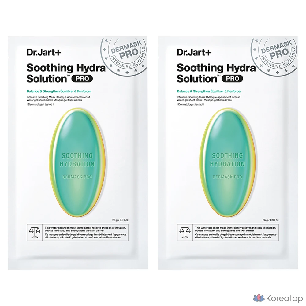 Тканевая маска для лица Dr. Jart+ Dermask Soothing Hydra Solution Pro Sheet Mask, 26 г, 2 шт.