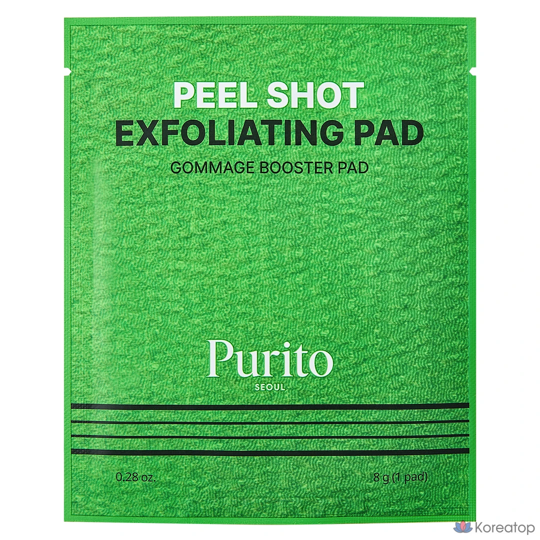 Пэды PURITO Seoul Peel Shot Exfoliating Pad, 64 г, 8 шт.