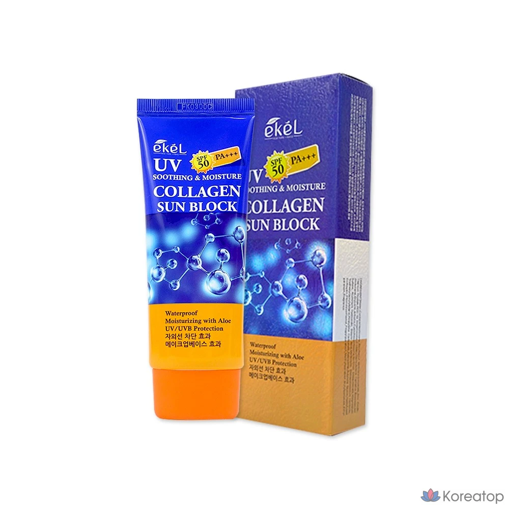 Солнцезащитный крем Ekel Soothing & Moisture Collagen Sun Block SPF50+ PA+++, 70 мл, 1 шт.
