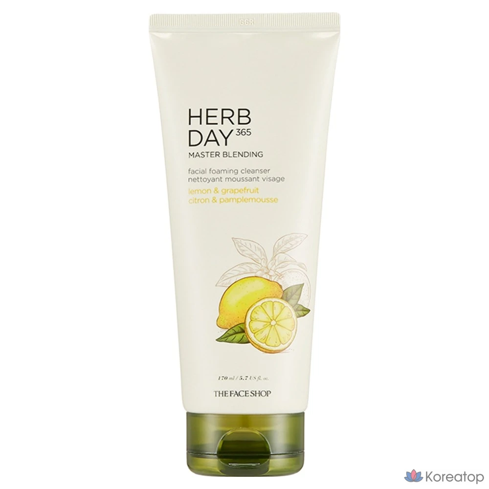 Очищающая пенка The Face Shop Herb Day 365 Master Blending Cleansing Foam Lemon &amp; Grapefruit, 170 мл, 1 шт.