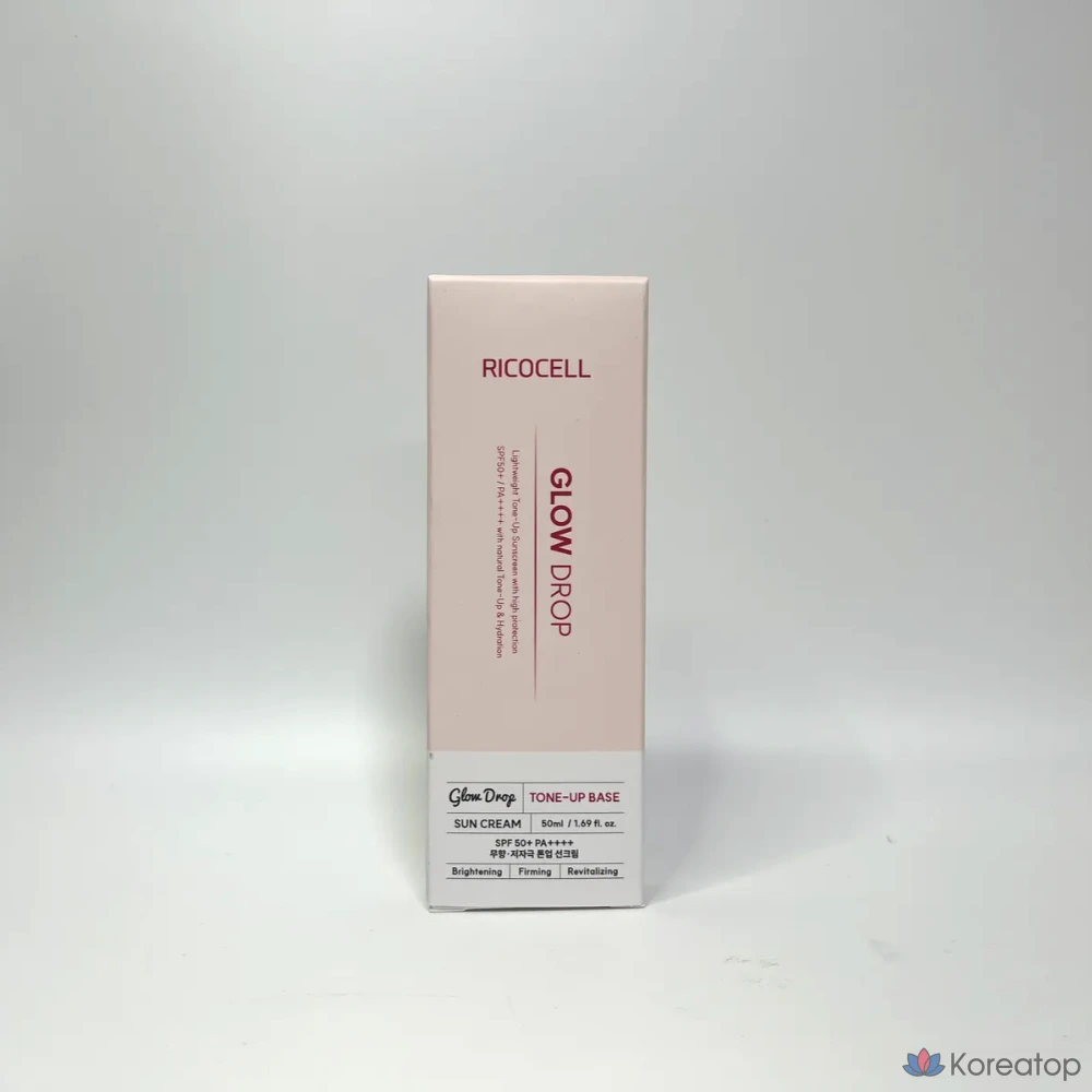 Солнцезащитный крем Ricocell Pade-free Glow Tone-up Adhesion Sun Cream SPF50+ PA++++, 50 мл, 1 шт.