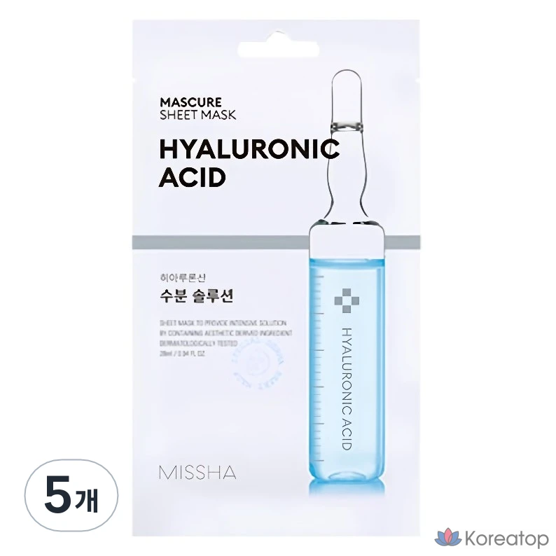 Тканевая маска для лица Missha Mascure Moisture Solution Sheet Mask Hyaluronic Acid, 5 шт.