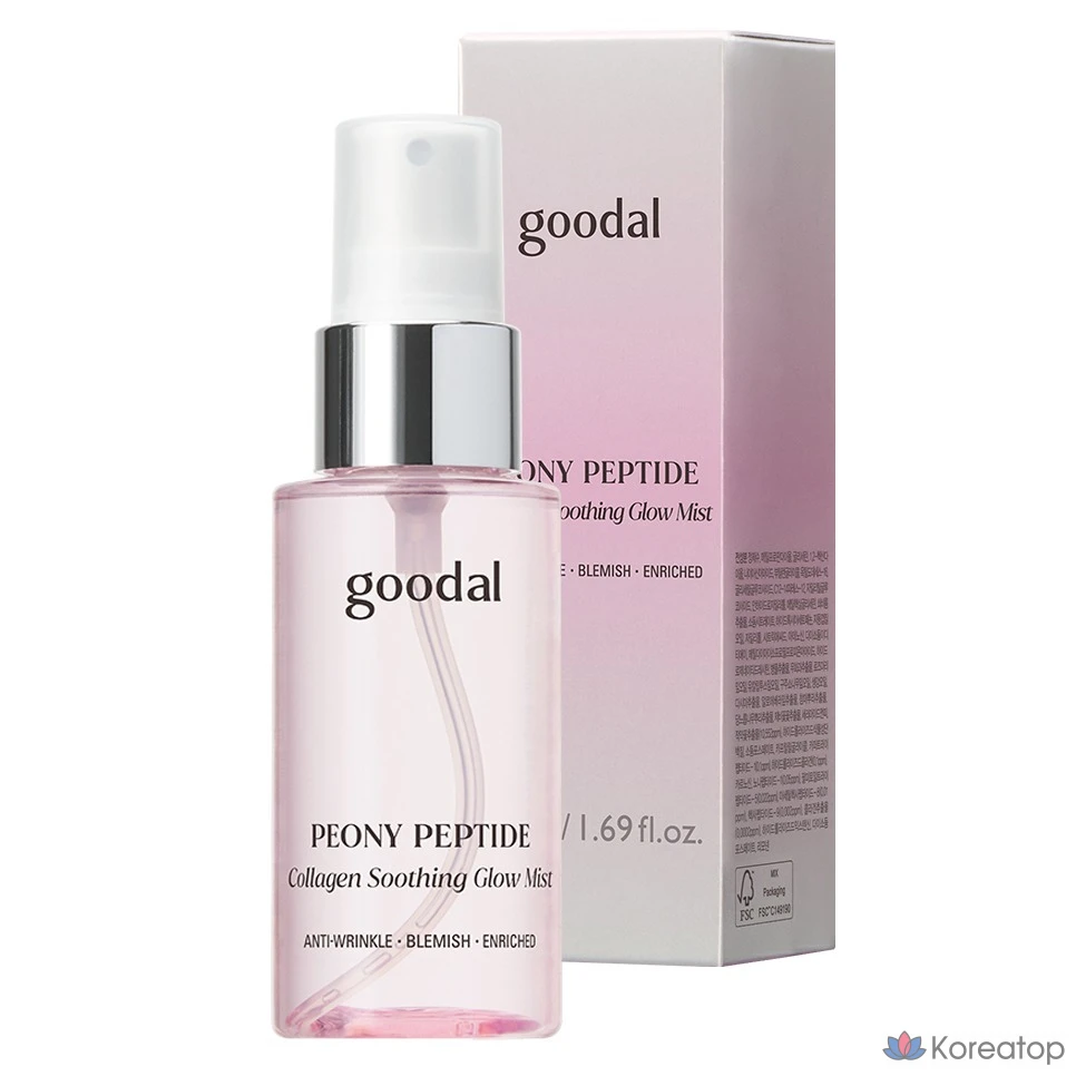 Мист для лица Goodal Peony Peptide Collagen Water Glow Mist AD, 50 мл, 1 шт.