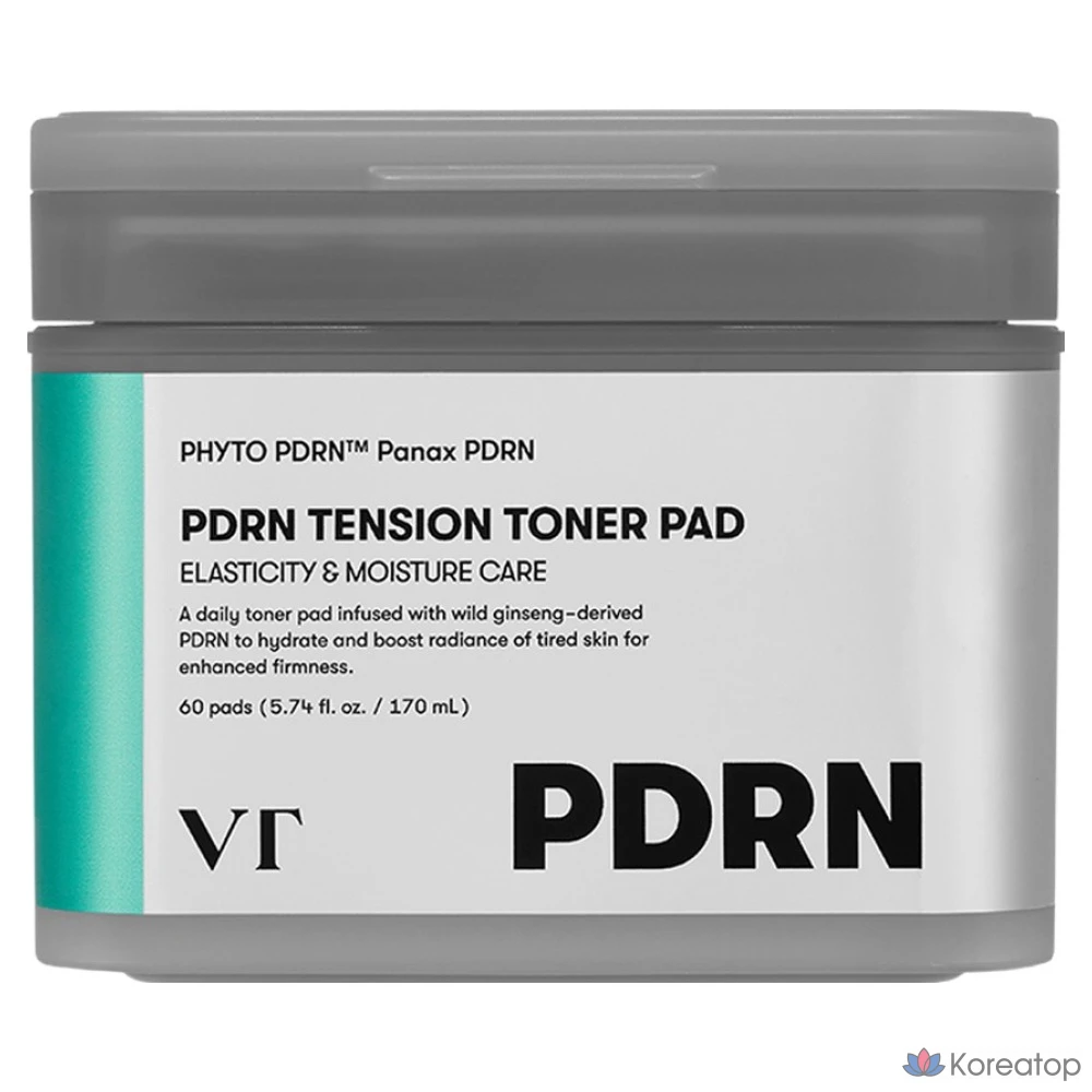 Тонер-пэды VT Cosmetics PDRN Tension Toner Pad, 170 мл, 60 шт.