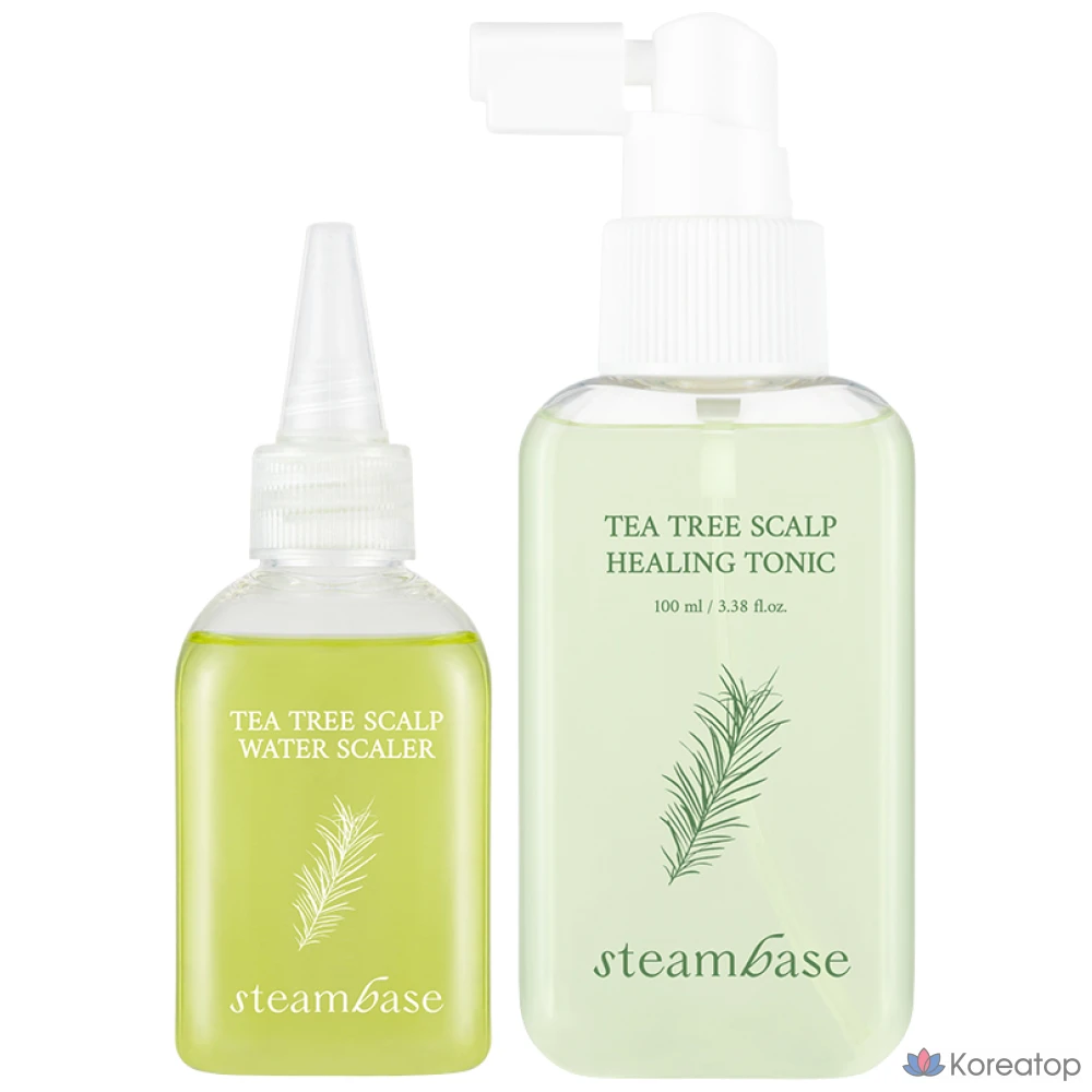Набор для ухода Steambase Tea Tree 2-piece Set (Cooling Healing Tonic + Scalp Scaler), 100 мл + 50 мл, 1 шт.