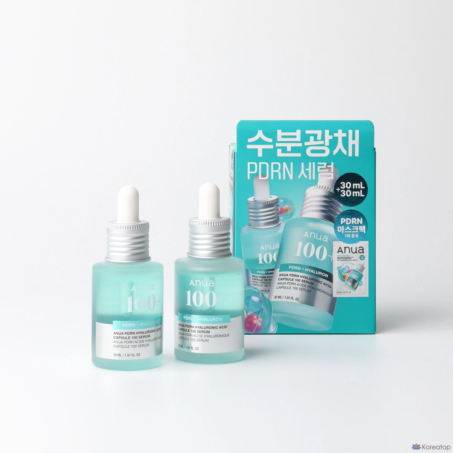 Сыворотка Anua PDRN Hyaluronic Acid Capsule 100 Serum Double Set (+PDRN Mask Pack 1 шт.), 30 мл, 2 шт.