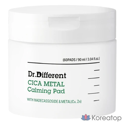 Пэды для лица Dr. Different Cica Metal Calming Pad, 90 мл, 60 шт.