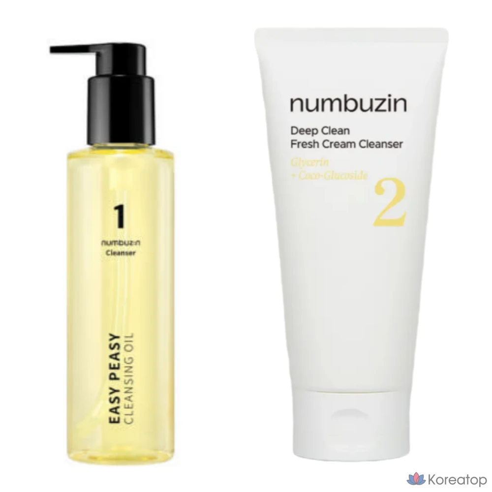 Набор для ухода Numbuzin [Best Cleansing Duo] No.1 Clear Filter Cleansing Oil + No.2 Deep Clean Fresh Cream Cleansing Foam, 1 шт.