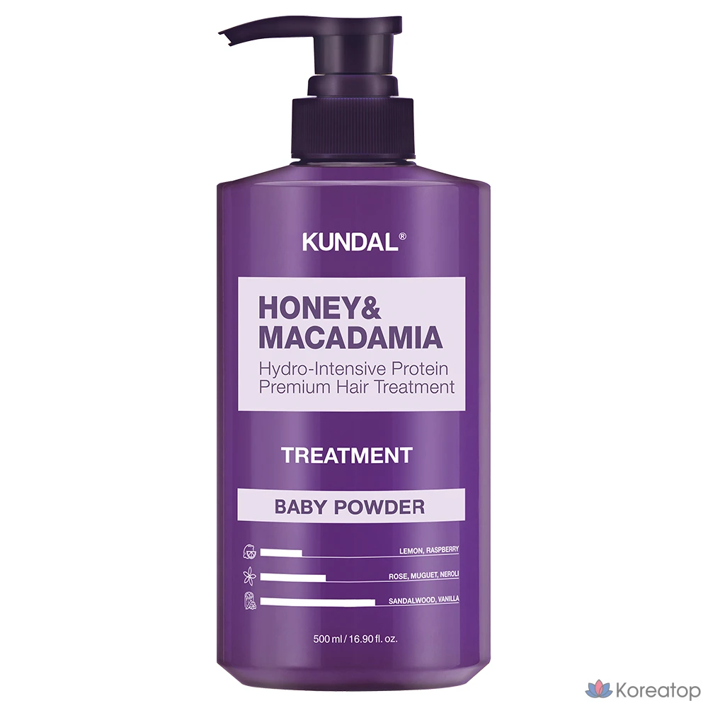 Кондиционер для волос Kundal Honey & Macadamia Treatment, аромат Baby Powder, 900 мл, 1 шт.