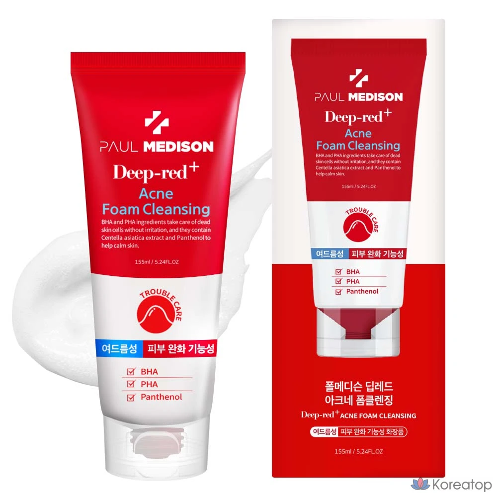 Очищающая пенка Paul Medison Deep Red Acne Foam Cleanser, 155 мл, 1 шт.
