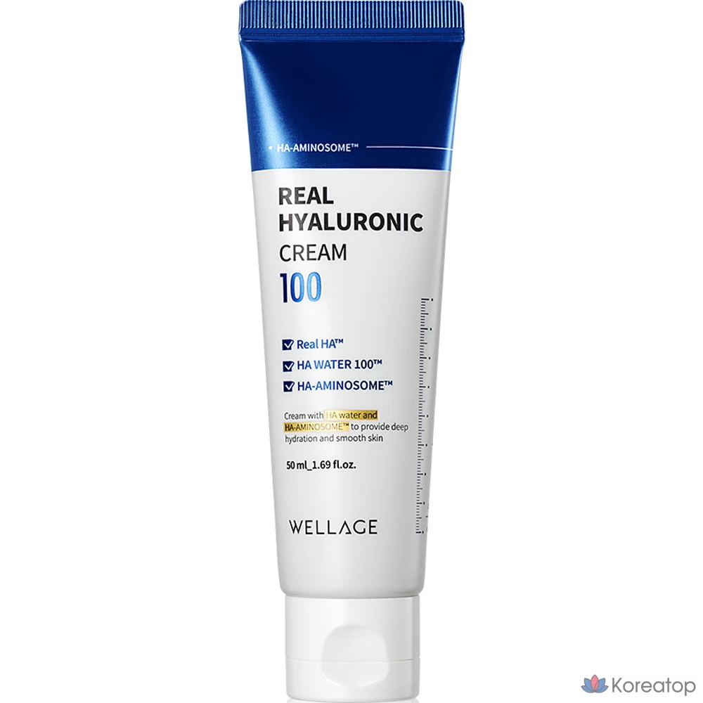 Крем WELLAGE Real Hyaluronic 100 Cream, 50 мл, 1 шт.