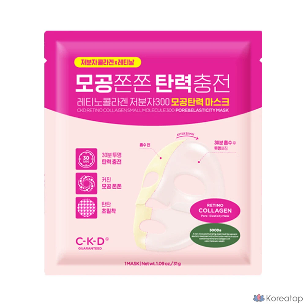 Тканевая маска для лица CKD Retino Collagen Low Molecular 300 Pore Elasticity Mask, 10 шт.