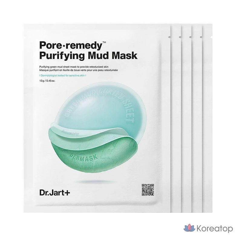 Тканевая маска для лица Dr. Jart+ Dermask Pore Remedy Purifying Mud Mask, 1 шт.