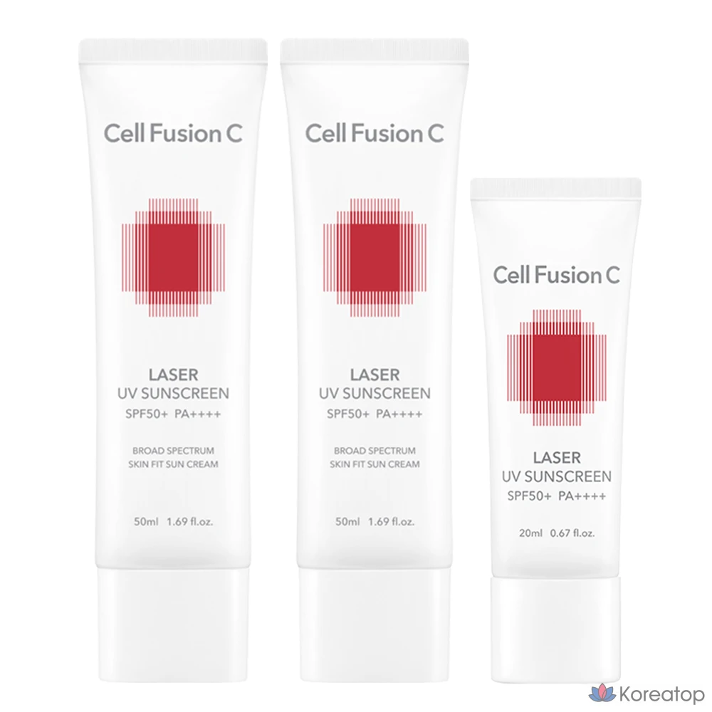 Солнцезащитный крем CELL FUSION C Laser UV Sunscreen SPF50+ PA++++, 50 мл x 2 шт. + 20 мл, 1 шт.