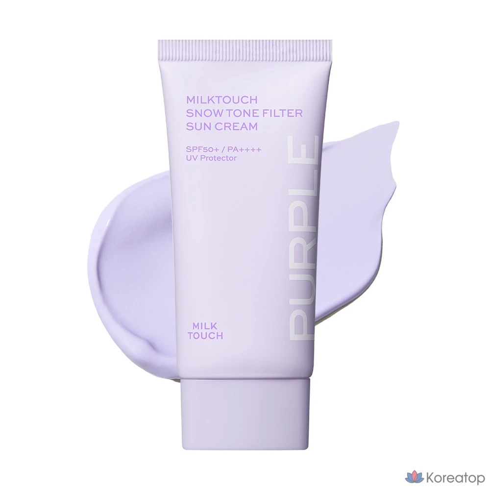 Солнцезащитный крем Milk Touch Snow Tone Filter Sun Cream SPF50 PA++++, оттенок 02 Aurora Purple, 50 мл, 1 шт.