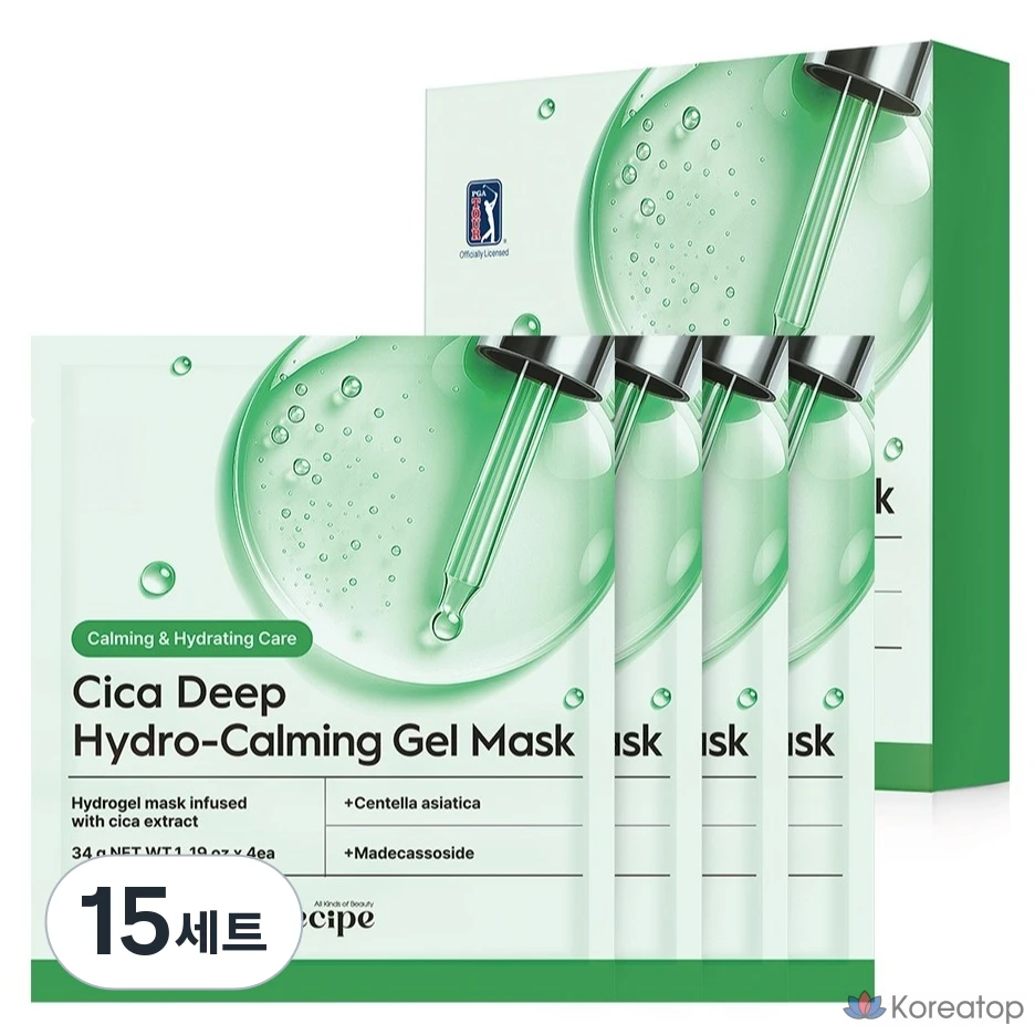 Гидрогелевая маска для лица Re:cipe Cica Deep Hydro Calming Gel Mask, 60 шт.