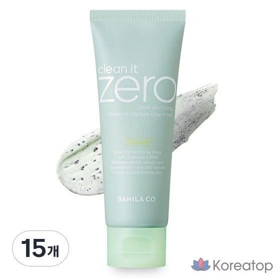 Глиняная маска с древесным углем Vanilla Co Clean It Zero Capsule Pore Clay Mask 100 г, 15 штук, 1 штука