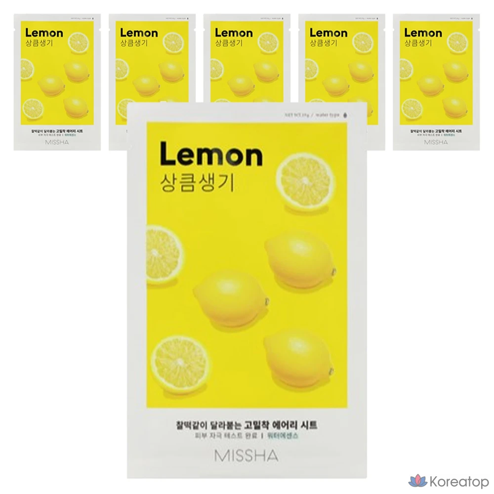 Тканевая маска для лица Missha Airy Fit Sheet Mask Lemon, 6 шт.
