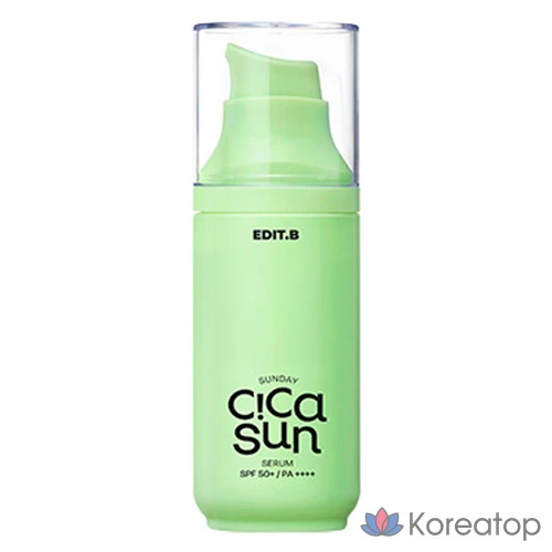 Солнцезащитный крем-сыворотка Edit.B Sunday Cica Sun Serum SPF50+ PA++++, 55 мл, 1 шт.
