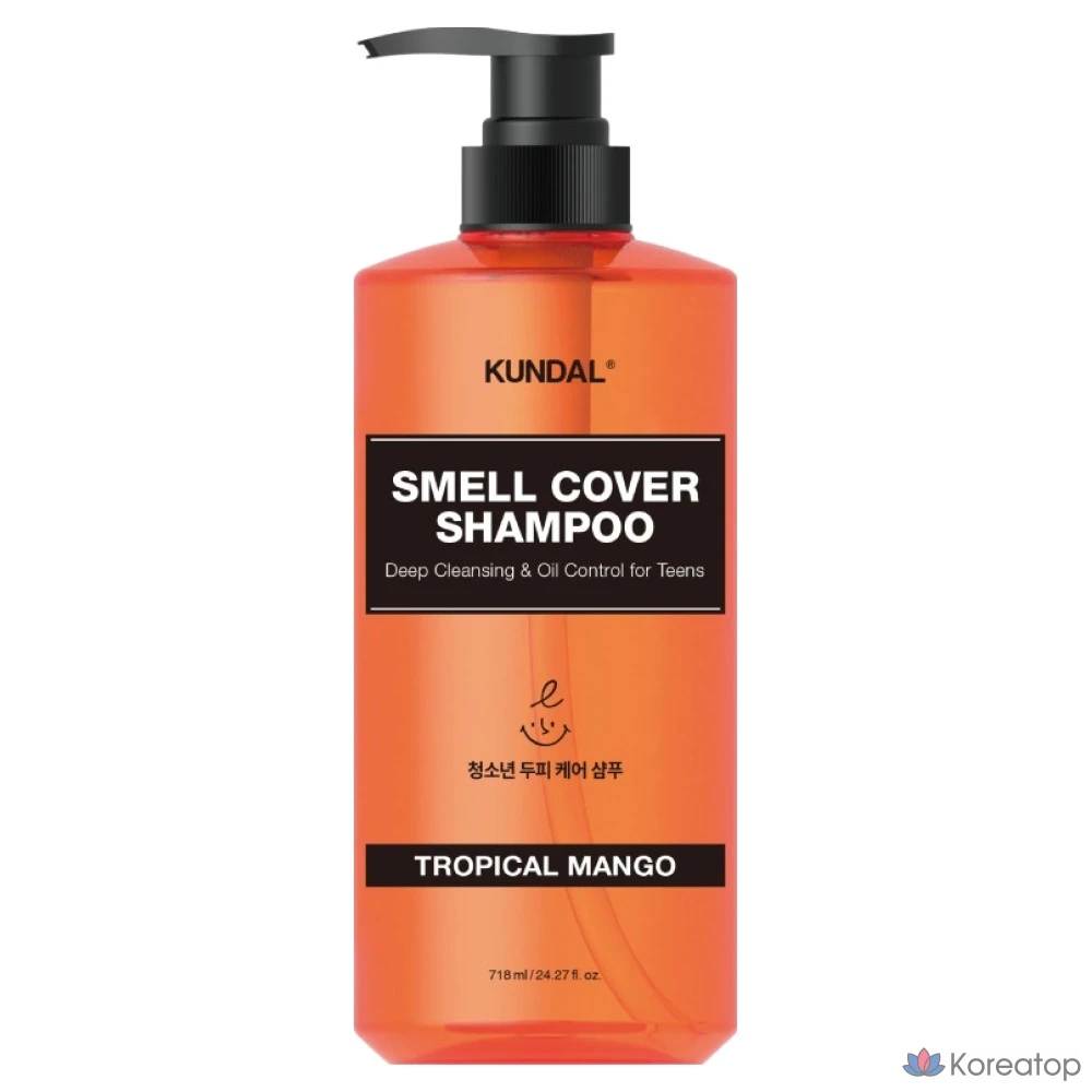 Шампунь Kundal All Day Smell Cover Teenager, тропический манго, 718 мл, 1 шт.
