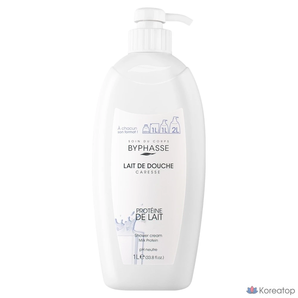 Гель для душа Byphasse Milk Protein, 1 л, 1 шт.