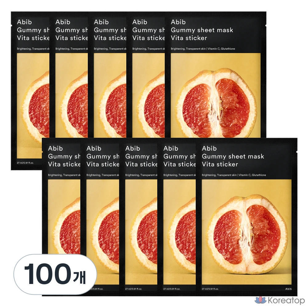 Тканевая маска для лица Abib Gum Ddakji Sheet Mask Vita Sticker, 27 мл, 100 шт.