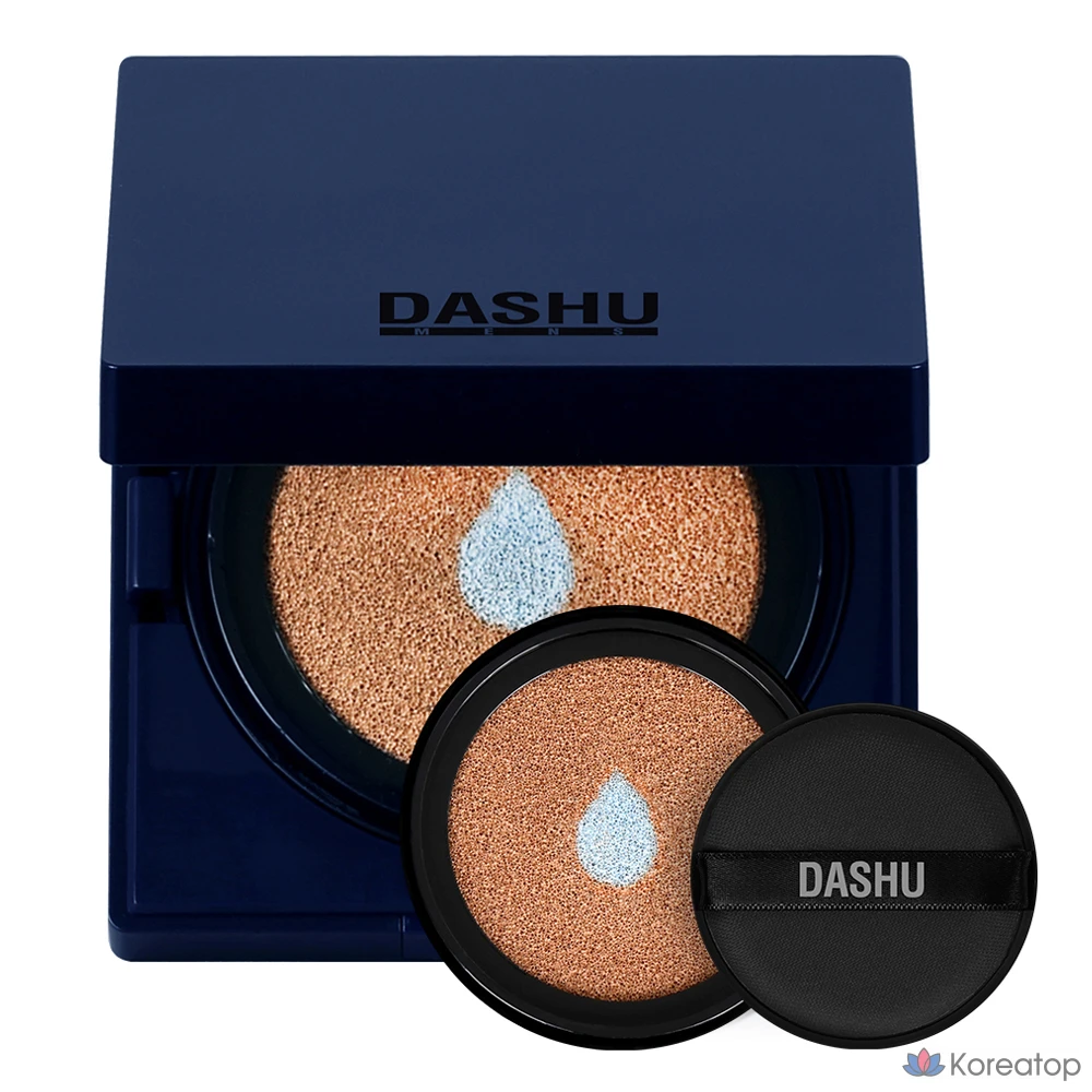 Кушон DASHU Men's Aqua Mat BB Cushion Foundation, оттенок Deep Beige, 15 г + 15 г, 1 шт.