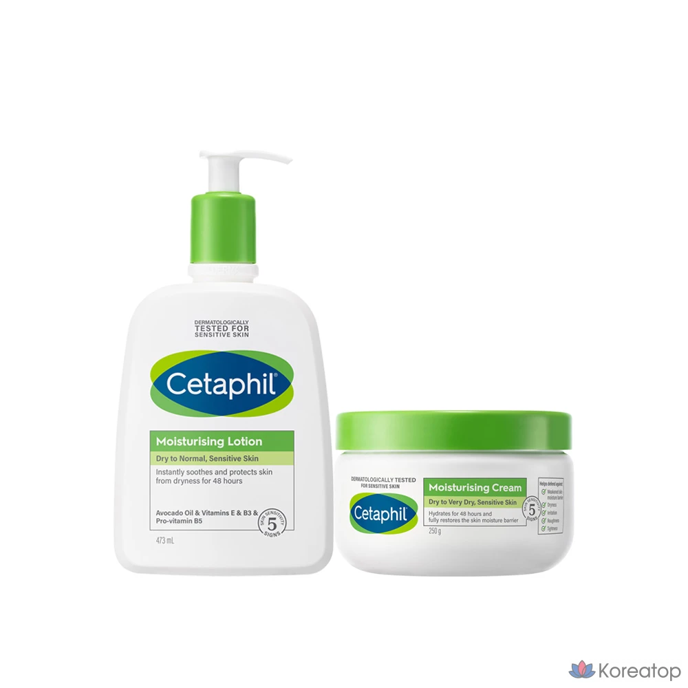 Набор для ухода Cetaphil Moisturizing Lotion + Moisturizing Cream, 473 мл + 250 г, 1 шт.