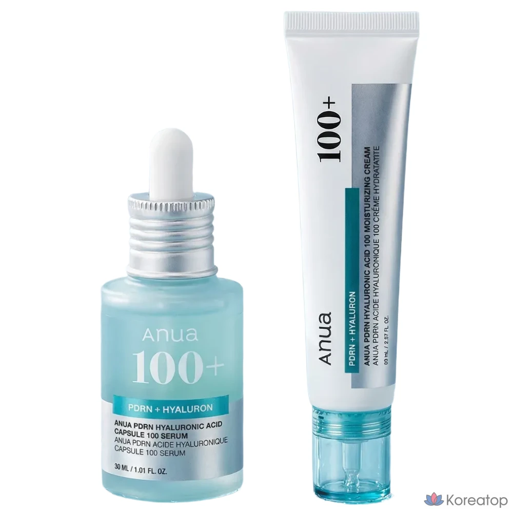 Набор для ухода Anua PDRN Serum Cream Wrinkle Care 2-piece Set (Serum 30 мл + Cream 60 мл), 1 шт.