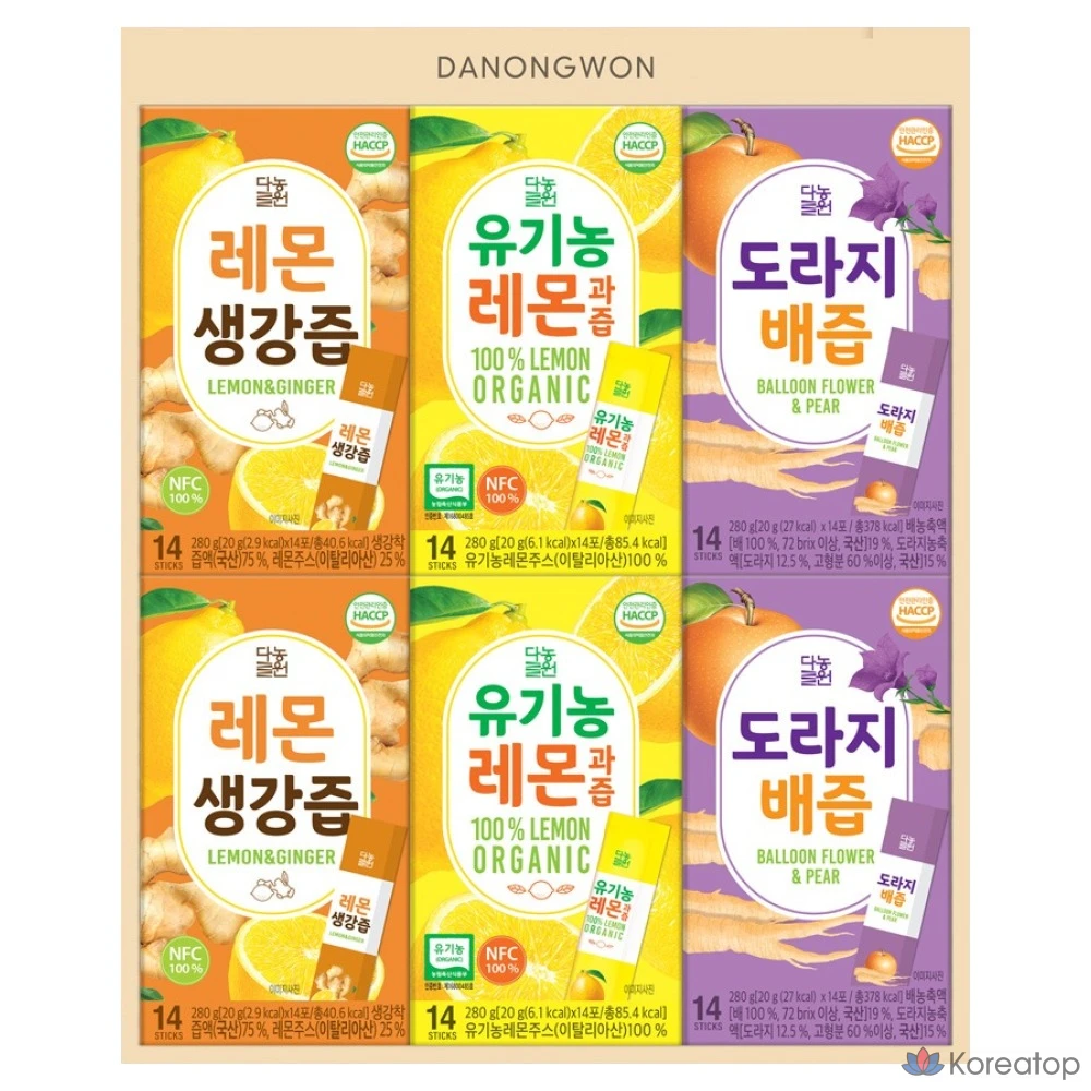 Набор Danongwon Lemon Juice Mixed Gift Set + Shopping Bag, 1 шт.