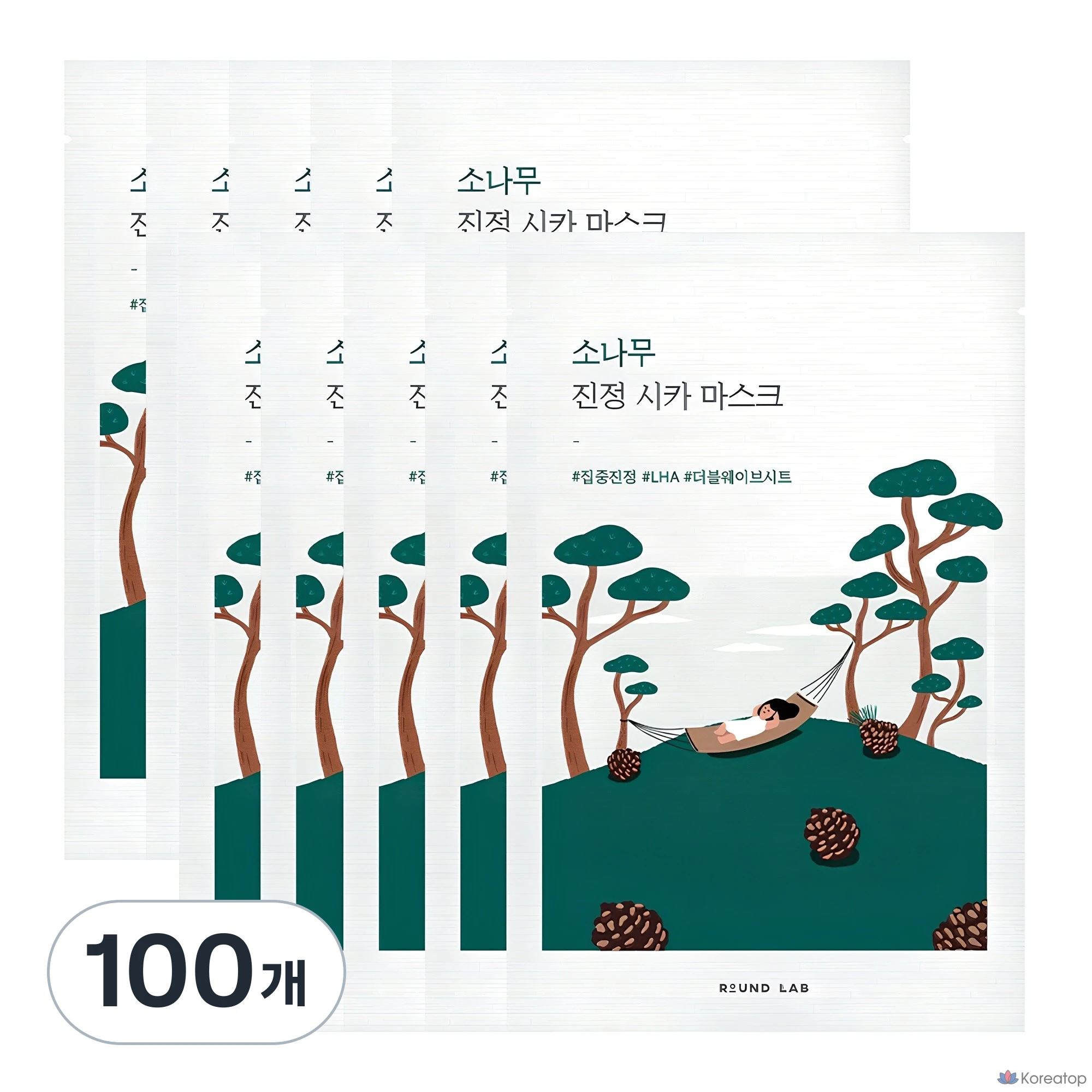 Тканевая маска для лица Round Lab Pine Calming Cica Mask, 100 шт.