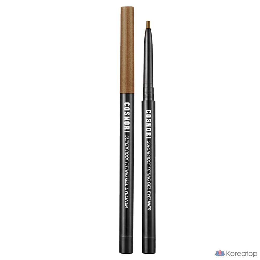 Подводка для глаз Cosnori Super Proof Fitting Gel Eyeliner Pencil, оттенок 04 Peanut Brown, 0.13 г, 1 шт.